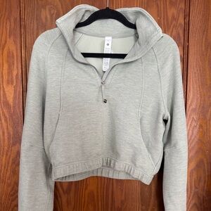 Lululemon Athletica Light Gray Half-Zip Hoodie